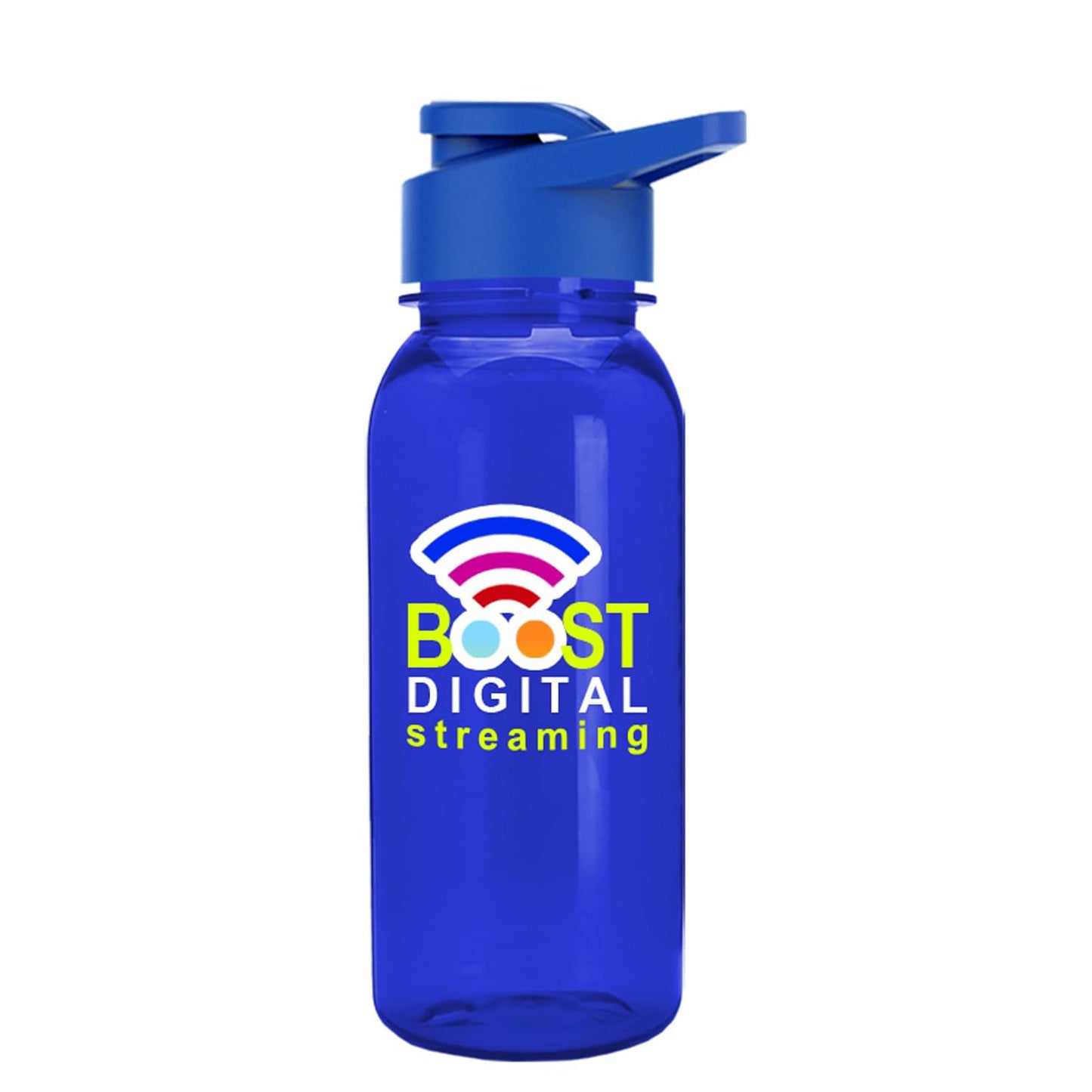 18 oz. bottle with Drink thru lid and digital imprint - Qty 100 per case - 35% off GSA Advantage Item# DPTXB18D