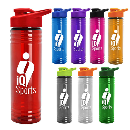 The Trainer - 24 oz. Transparent Water Bottle with Drink-Thru Lid