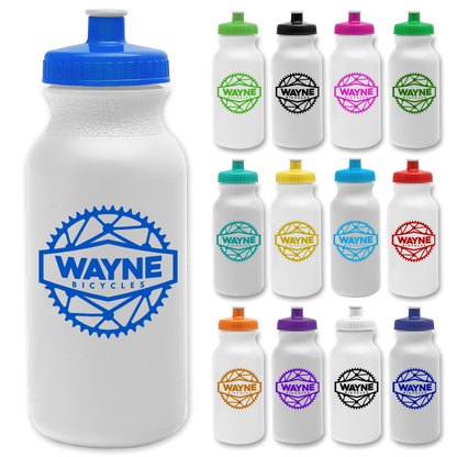 20 oz. Bike Bottles with Tethered Push-Pull Cap - Qty 100 per case - 35% off GSA Advantage Item# WB20T